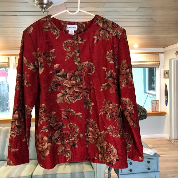 Vintage Alfred Dunner Textured Plus Sz 16 Red Blazer - Picture 6 of 6